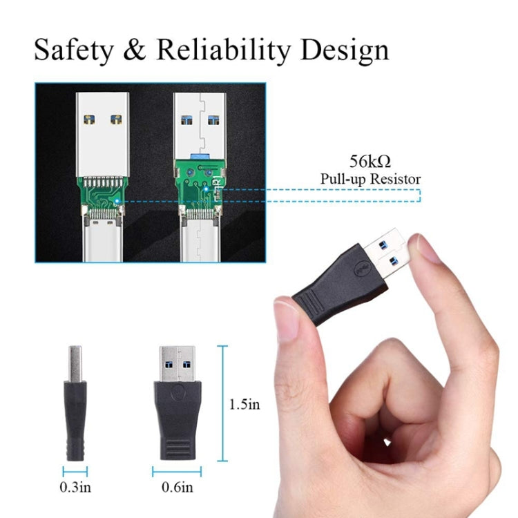 Adaptador de conector USB 3.0 macho a USB-C / Type-C 3.1 hembra, AM to USB Type-C