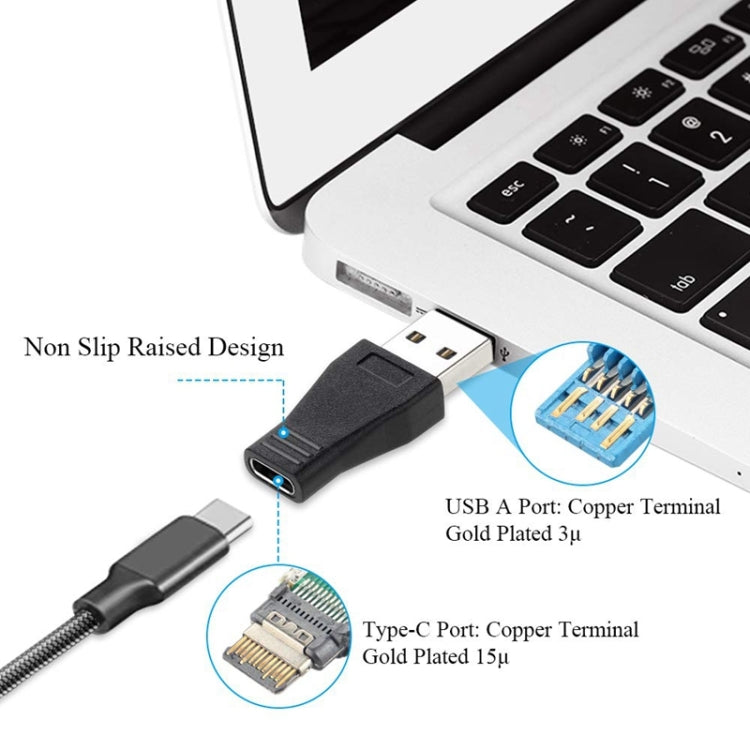 Adaptador de conector USB 3.0 macho a USB-C / Type-C 3.1 hembra, AM to USB Type-C