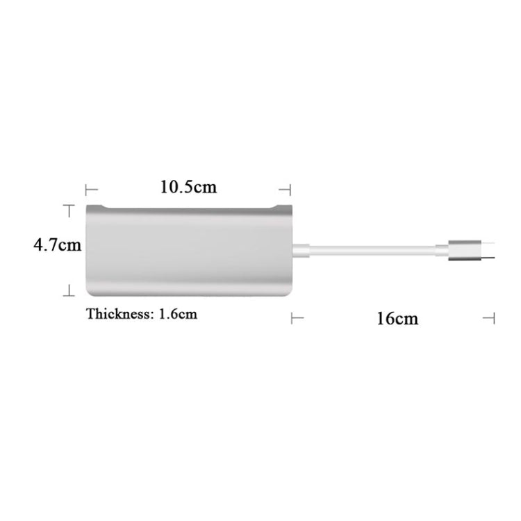 9591C 8 en 1 USB 3.0 x3 + Tarjeta SD / TF + HDMI + RJ45 + Type-C / USB-C (PD) Estación de acoplamiento convertidor HUB multifunción