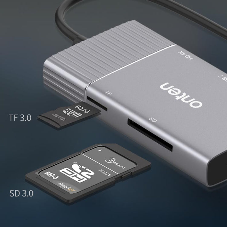 Onten 95113 8 en 1 USB 3.0 x2 + SD / TF + HDMI / VGA + Jack de 3,5 mm + Type-C / USB-C (PD 3.0) Estación de acoplamiento convertidor HUB multifunción