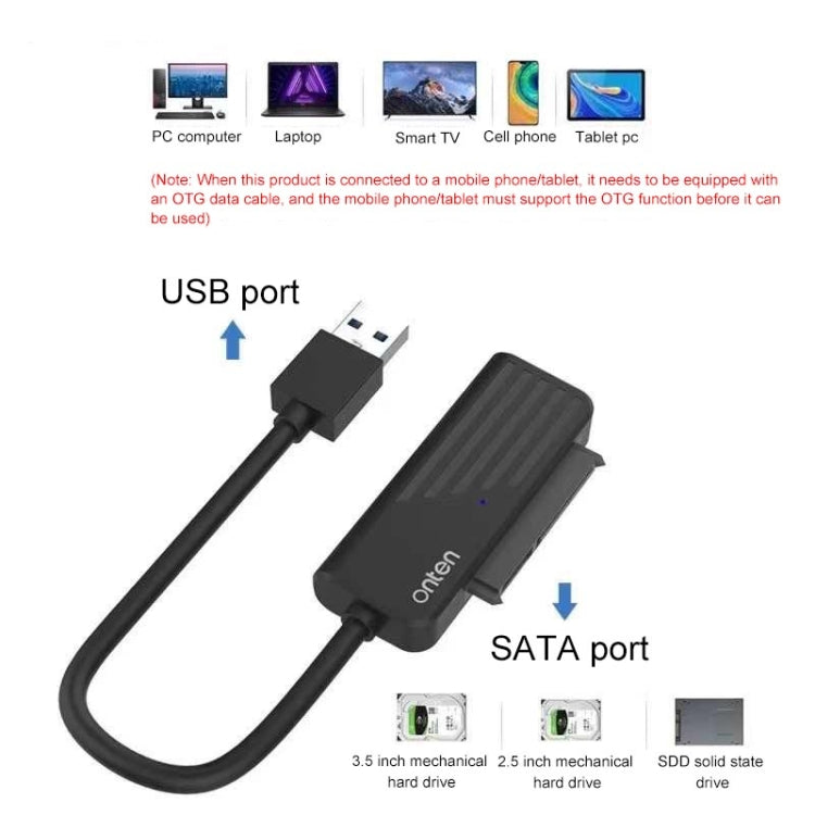 Onten US301 Adaptador USB 3.0 a SATA para disco duro universal 2.5/3.5 HDD/SSD