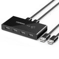 Selector de interruptor USB Ugreen, 2 puertos USB que comparten 4 puertos USB, adaptador de conmutador para ratón, teclado, impresora, US216