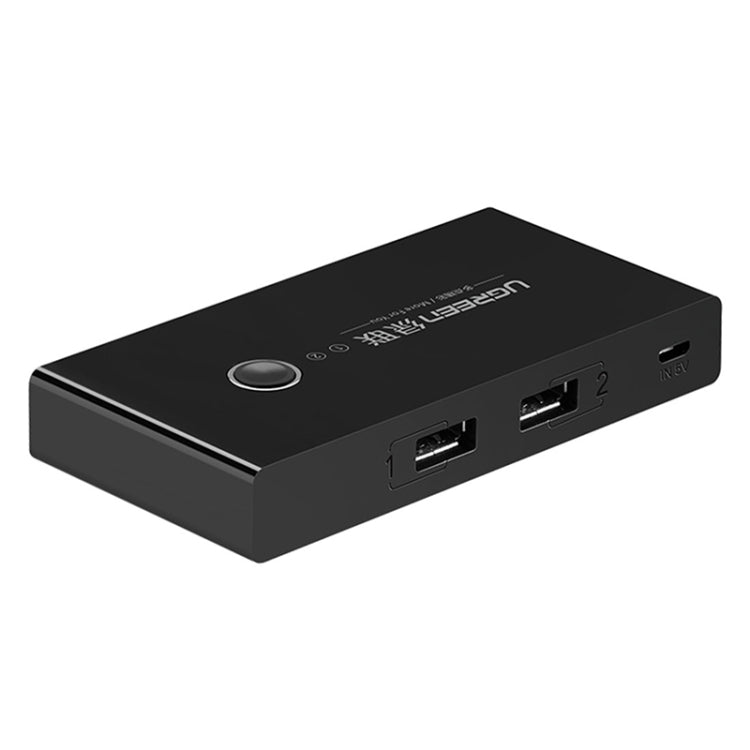 Selector de interruptor USB Ugreen, 2 puertos USB que comparten 4 puertos USB, adaptador de conmutador para ratón, teclado, impresora, US216