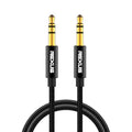 REXLIS 3629 Cable de audio AUX con conector estéreo para automóvil macho a macho de 3,5 mm chapado en oro para dispositivos digitales estándar AUX de 3,5 mm, longitud: 1,8 m, Length: 1.8m