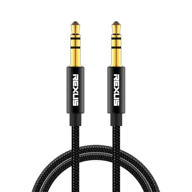 REXLIS 3629 Cable de audio AUX con conector estéreo para automóvil macho a macho de 3,5 mm chapado en oro para dispositivos digitales estándar AUX de 3,5 mm, longitud: 1,8 m, Length: 1.8m