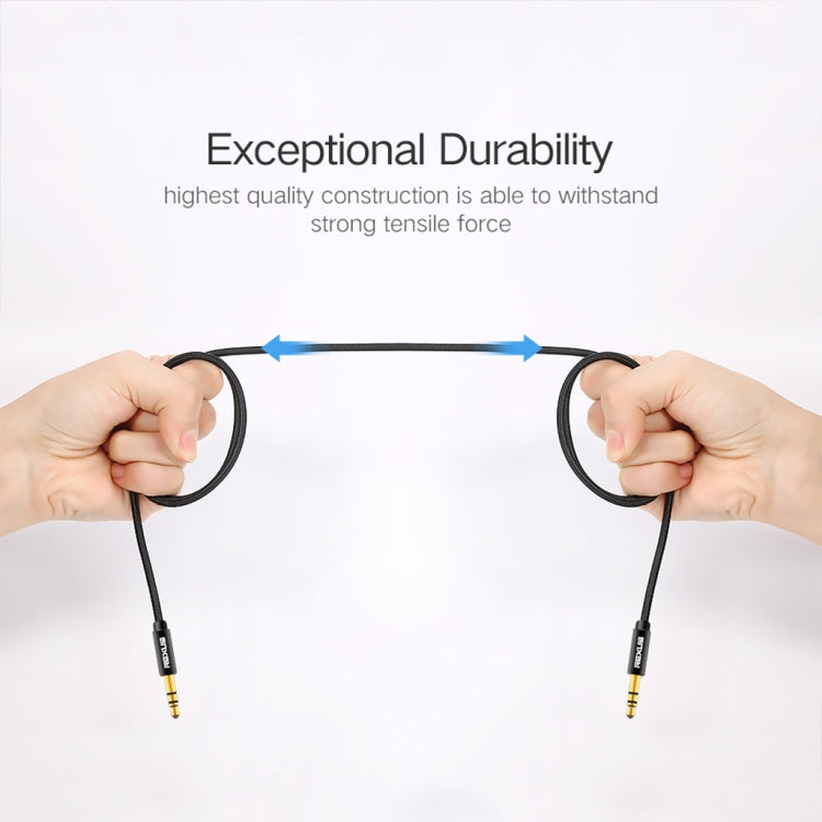 REXLIS 3629 Cable de audio AUX con conector estéreo para automóvil macho a macho de 3,5 mm chapado en oro para dispositivos digitales estándar AUX de 3,5 mm, longitud: 1,8 m, Length: 1.8m