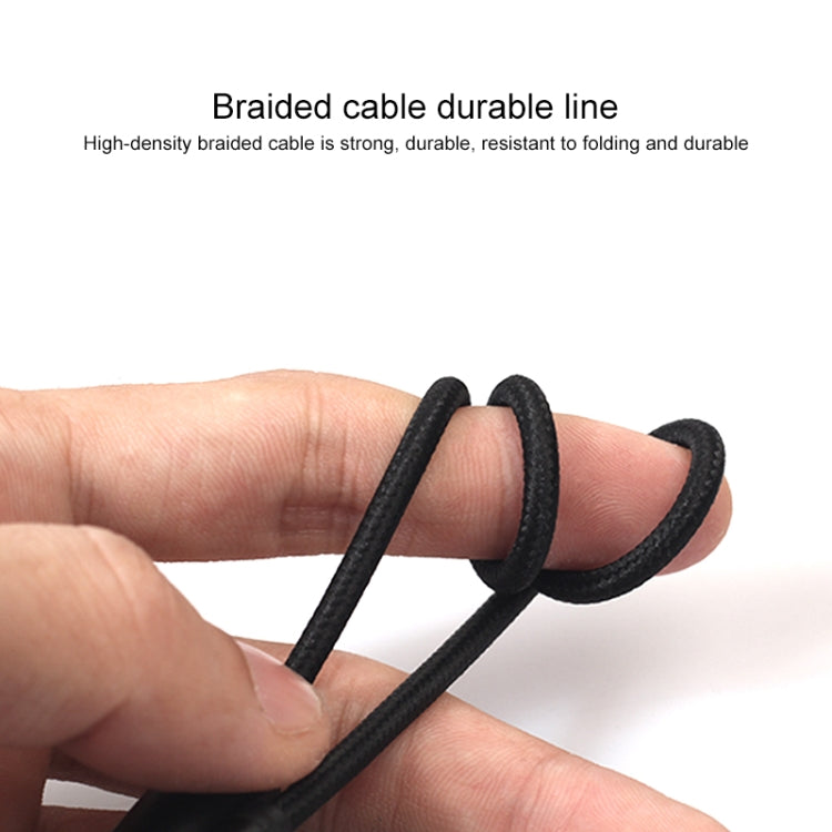 REXLIS 3635 Cable de audio trenzado de algodón negro con conector chapado en oro macho de 3,5 mm a RCA doble para interfaz de entrada RCA Altavoz activo, longitud: 5 m, Length: 5m