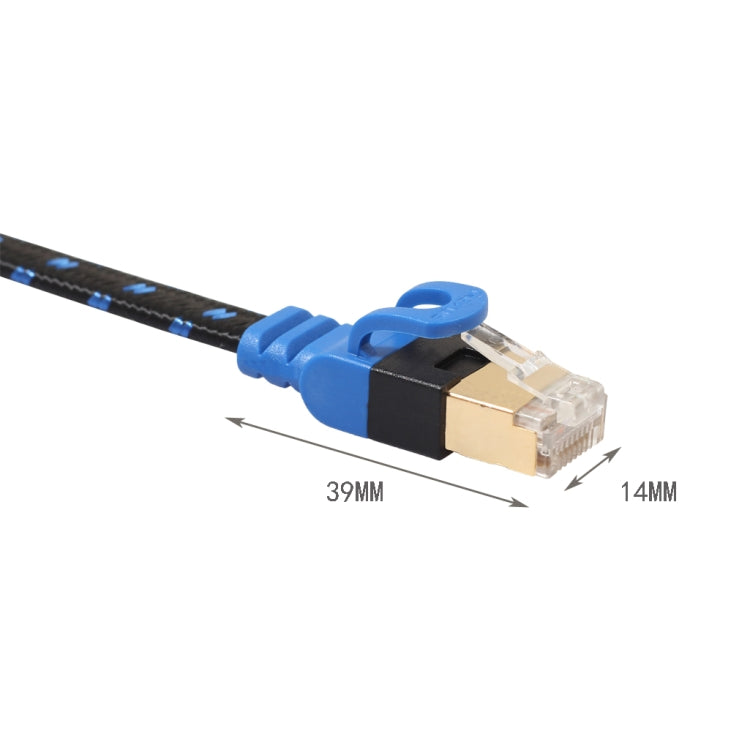 REXLIS CAT7-2 Cable LAN de red trenzado bicolor CAT7 Ethernet plano de 10 Gigabit chapado en oro para red LAN de módem enrutador, con conectores RJ45 blindados, longitud: 5 m, Length: 5m