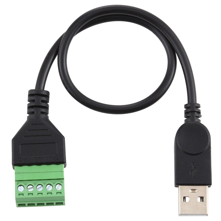 USB macho a terminales enchufables de 5 pines Conector USB sin soldadura Cable adaptador de conexión sin soldadura, Longitud: 30 cm, USB Male
