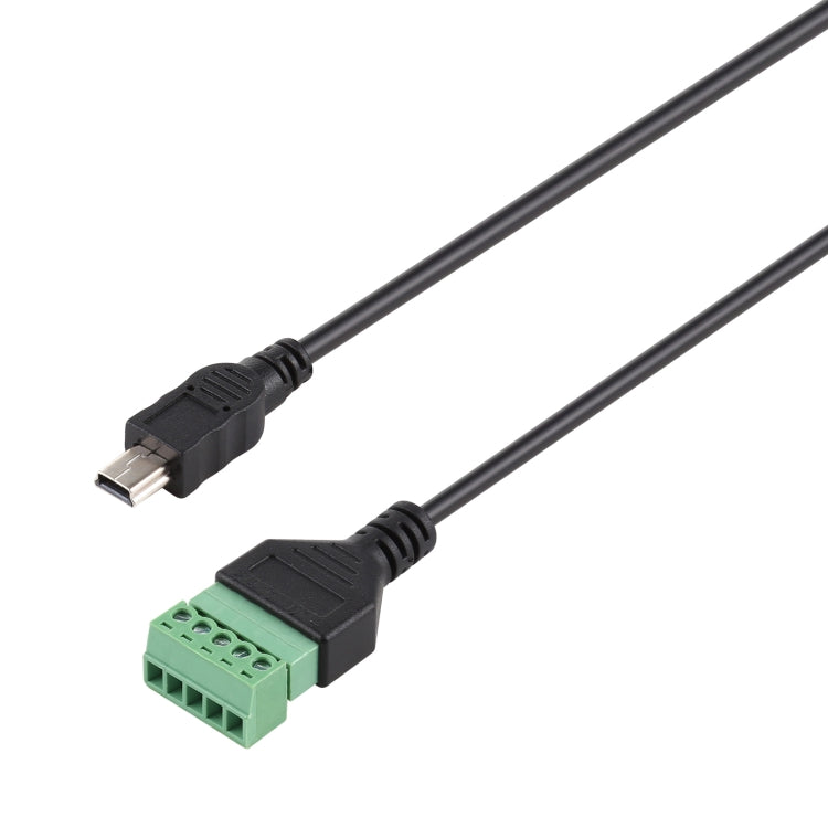 Mini terminales enchufables macho de 5 pines a terminales enchufables de 5 pines Conector USB sin soldadura Cable adaptador de conexión sin soldadura, Longitud: 30 cm, Mini 5 Pin Male