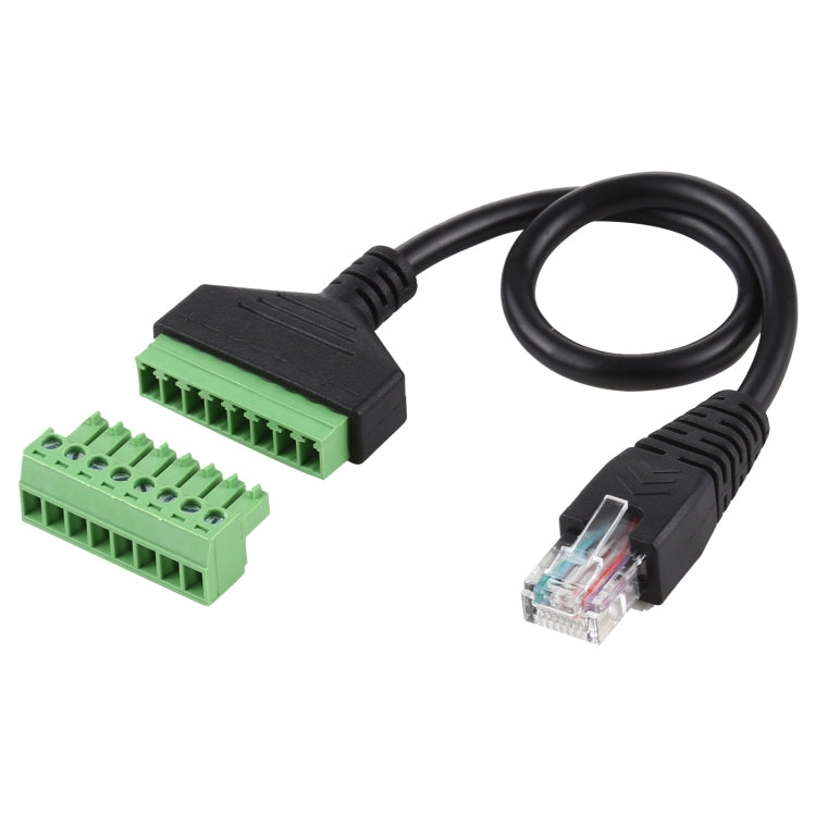 Conector macho RJ45 a terminales enchufables de 8 pines Conector USB sin soldadura Cable adaptador de conexión sin soldadura, Longitud: 30 cm, RJ45 Male