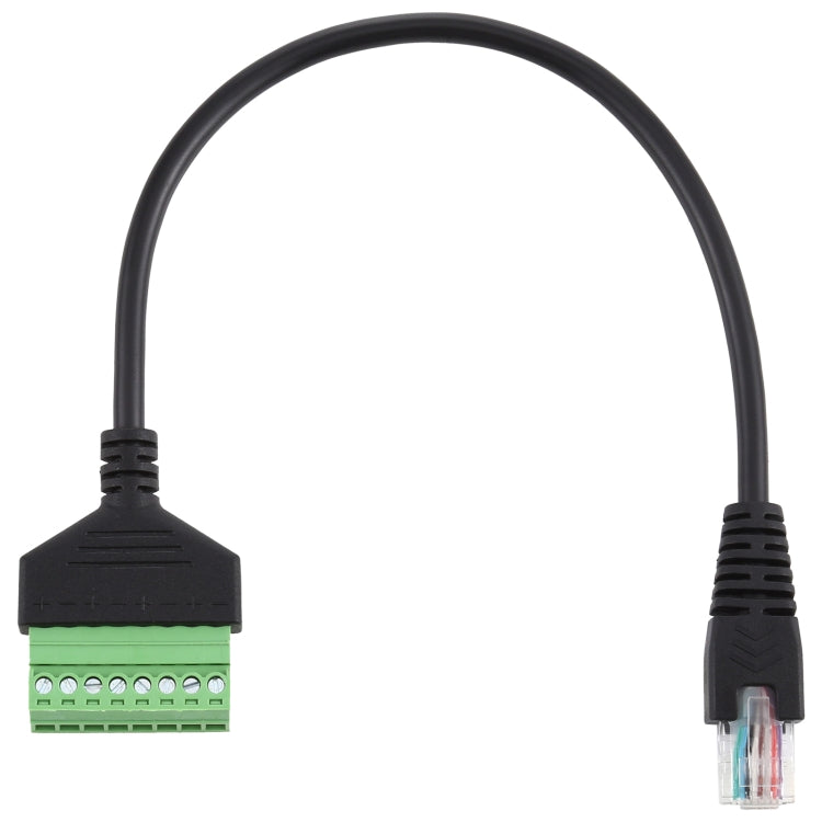 Conector macho RJ45 a terminales enchufables de 8 pines Conector USB sin soldadura Cable adaptador de conexión sin soldadura, Longitud: 30 cm, RJ45 Male