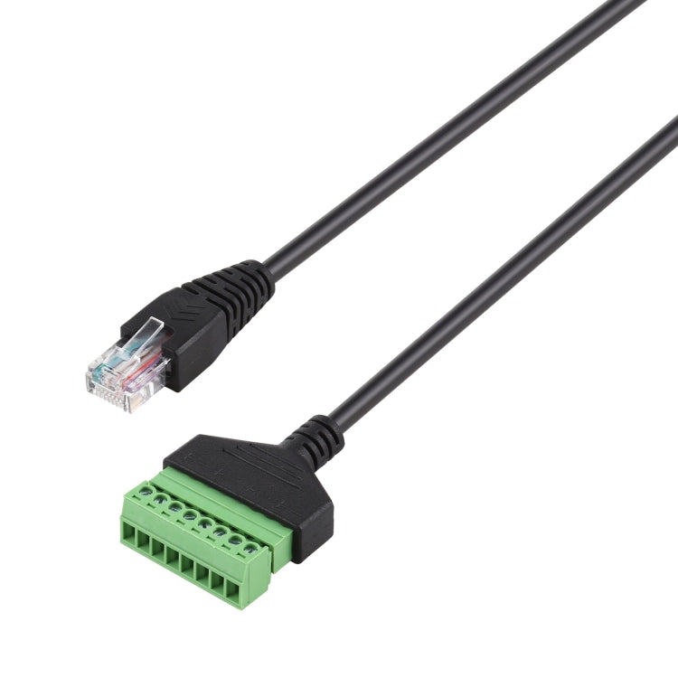 Conector macho RJ45 a terminales enchufables de 8 pines Conector USB sin soldadura Cable adaptador de conexión sin soldadura, Longitud: 30 cm, RJ45 Male