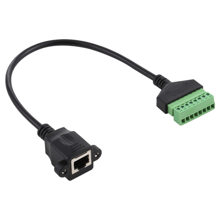 Enchufe hembra RJ45 a terminales enchufables de 8 pines Conector USB sin soldadura Cable adaptador de conexión sin soldadura, Longitud: 30 cm, RJ45 Female