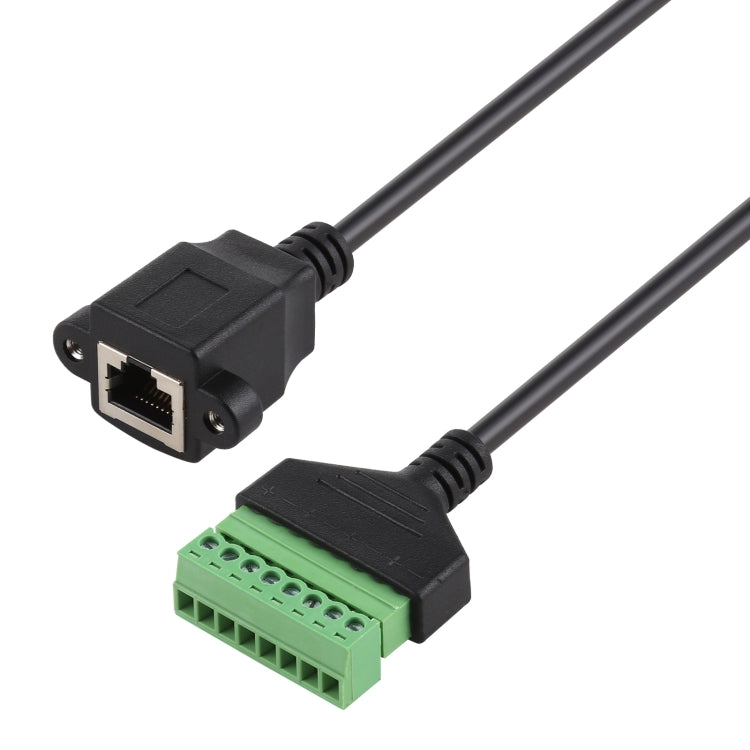 Enchufe hembra RJ45 a terminales enchufables de 8 pines Conector USB sin soldadura Cable adaptador de conexión sin soldadura, Longitud: 30 cm, RJ45 Female