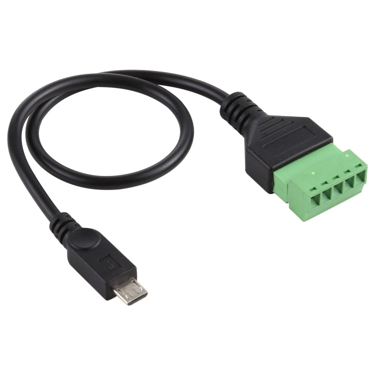 Micro USB macho a terminales conectables de 5 pines Conector USB sin soldadura Cable adaptador de conexión sin soldadura, Longitud: 30 cm, Micro USB Male