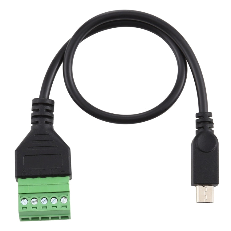 Micro USB macho a terminales conectables de 5 pines Conector USB sin soldadura Cable adaptador de conexión sin soldadura, Longitud: 30 cm, Micro USB Male