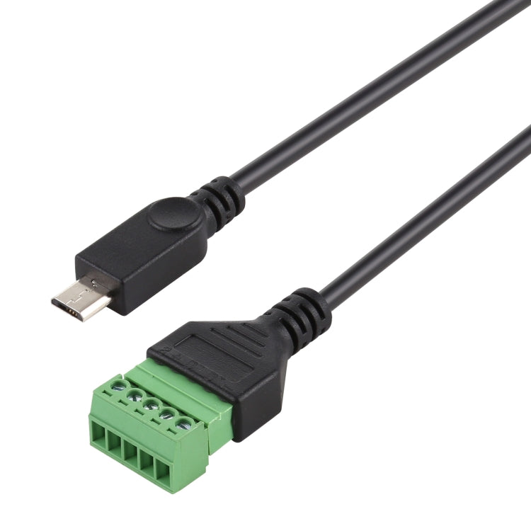 Micro USB macho a terminales conectables de 5 pines Conector USB sin soldadura Cable adaptador de conexión sin soldadura, Longitud: 30 cm, Micro USB Male
