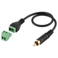 RCA macho chapado en oro a terminales enchufables de 2 pines Conector USB sin soldadura Cable adaptador de conexión sin soldadura, Longitud: 30 cm, RCA Male
