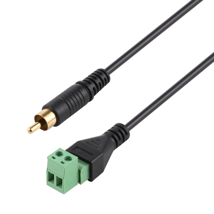 RCA macho chapado en oro a terminales enchufables de 2 pines Conector USB sin soldadura Cable adaptador de conexión sin soldadura, Longitud: 30 cm, RCA Male