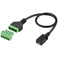 Micro USB hembra a terminales enchufables de 5 pines Conector USB sin soldadura Cable adaptador de conexión sin soldadura, Longitud: 30 cm, Micro USB Female