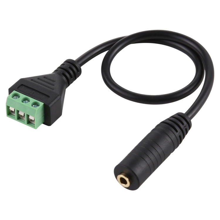 Terminales enchufables hembra de 3,5 mm a 3 pines Conector sin soldadura Cable adaptador de conexión sin soldadura, Longitud: 30 cm, 3.5mm Female to 3 Pin