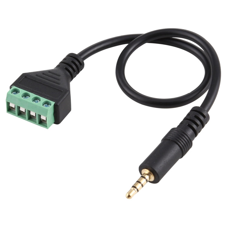 Terminales enchufables macho de 3,5 mm a 4 pines Conector sin soldadura Cable adaptador de conexión sin soldadura, Longitud: 30 cm, 3.5mm Male to 4 Pin