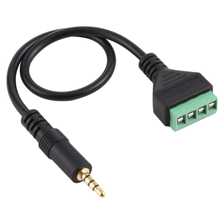 Terminales enchufables macho de 3,5 mm a 4 pines Conector sin soldadura Cable adaptador de conexión sin soldadura, Longitud: 30 cm, 3.5mm Male to 4 Pin