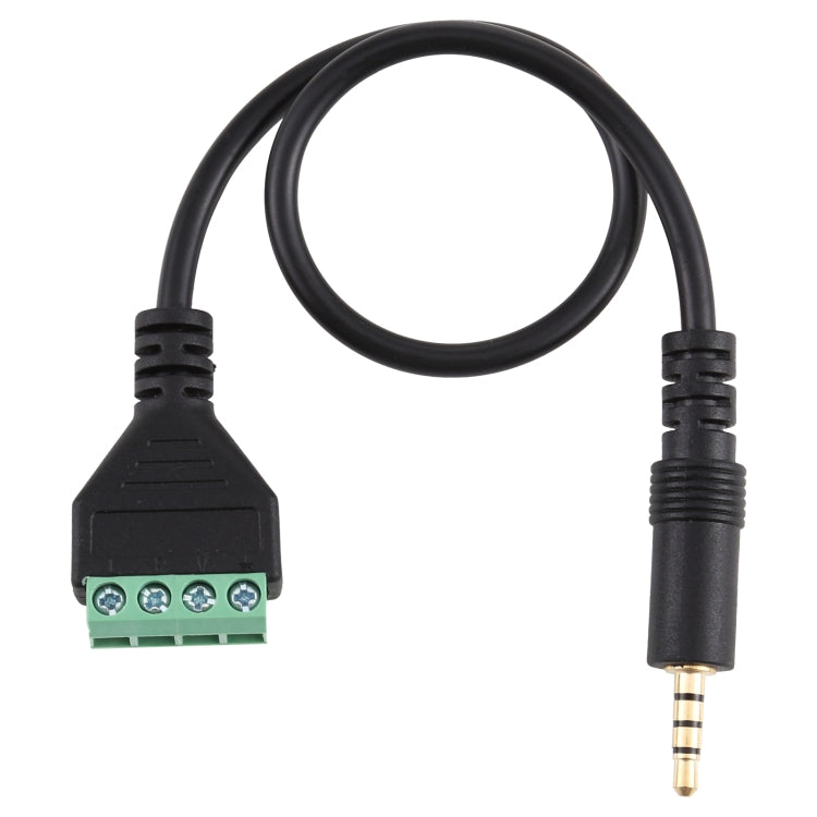 Terminales enchufables macho de 3,5 mm a 4 pines Conector sin soldadura Cable adaptador de conexión sin soldadura, Longitud: 30 cm, 3.5mm Male to 4 Pin