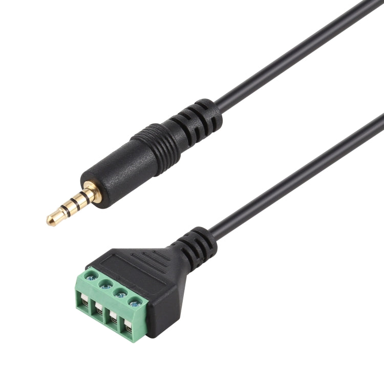 Terminales enchufables macho de 3,5 mm a 4 pines Conector sin soldadura Cable adaptador de conexión sin soldadura, Longitud: 30 cm, 3.5mm Male to 4 Pin