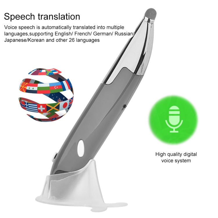 PR-06S Ratón óptico inalámbrico inteligente de 4 teclas con función de lápiz óptico, compatible con operación/traducción por voz, Support Voice Operation / Translation Grey, Support Voice Operation / Translation Blue                                    ...