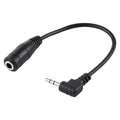 Conector macho de ángulo recto de 2,5 mm a conector hembra de 3,5 mm Cable convertidor de adaptador de corriente CC de audio auxiliar estéreo, longitud: 14 cm
