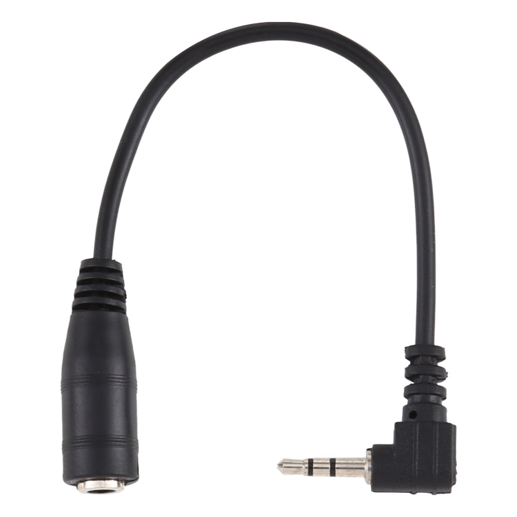 Conector macho de ángulo recto de 2,5 mm a conector hembra de 3,5 mm Cable convertidor de adaptador de corriente CC de audio auxiliar estéreo, longitud: 14 cm