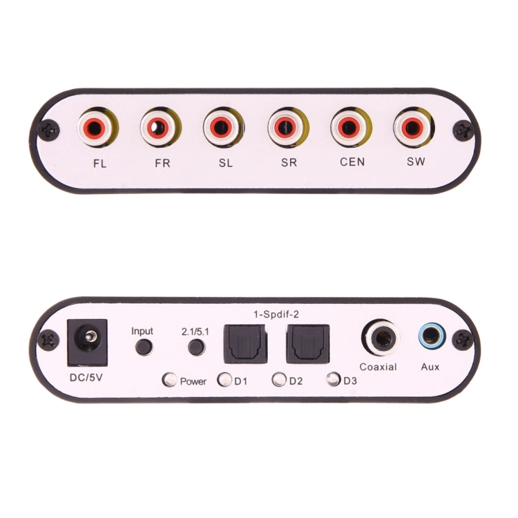 NEWKENG 51R DTS/AC3 a Analógico 5.1 Audio/Audio Estéreo Convertidor de Audio Digital Decodificador