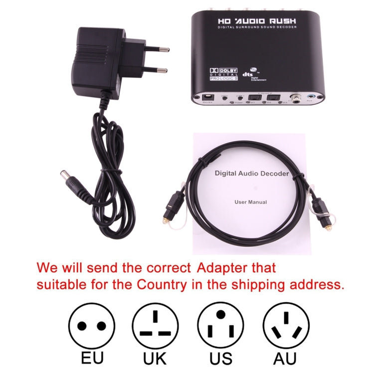 NEWKENG 51R DTS/AC3 a Analógico 5.1 Audio/Audio Estéreo Convertidor de Audio Digital Decodificador