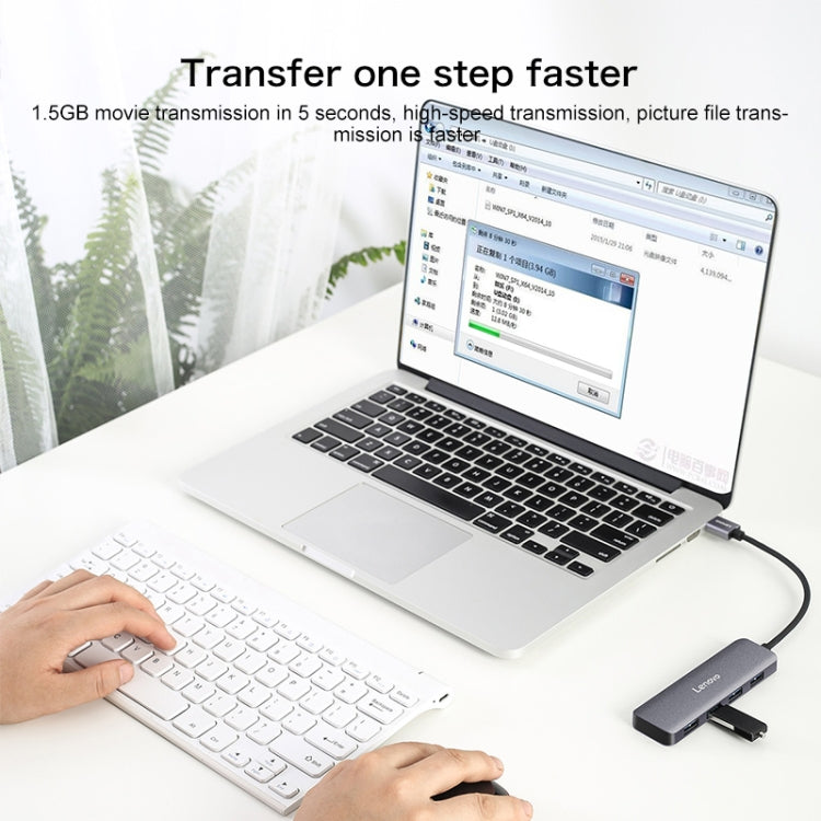 Lenovo C04 4 en 1 Tipo-C / USB-C a USB-C Convertidor Splitter Hub, C04
