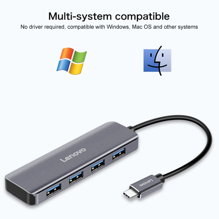 Lenovo C04 4 en 1 Tipo-C / USB-C a USB-C Convertidor Splitter Hub, C04