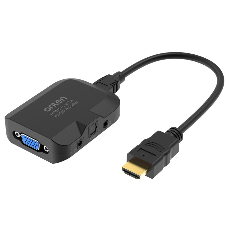 Onten 35165 Convertidor HDMI a VGA + Audio Óptico para Altavoz/TV/Ordenador