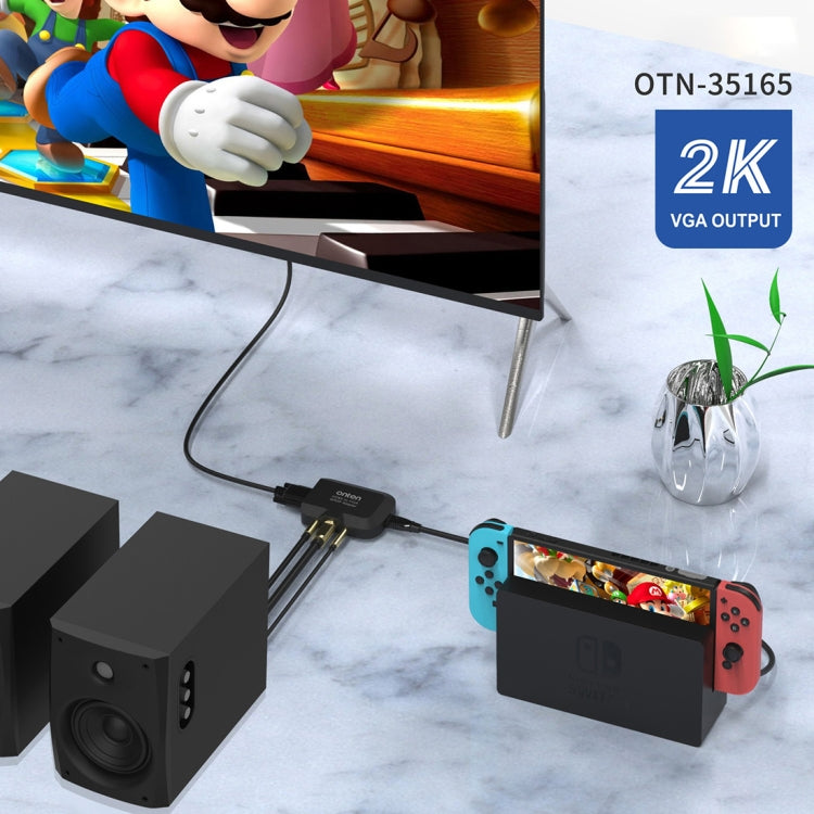Onten 35165 Convertidor HDMI a VGA + Audio Óptico para Altavoz/TV/Ordenador