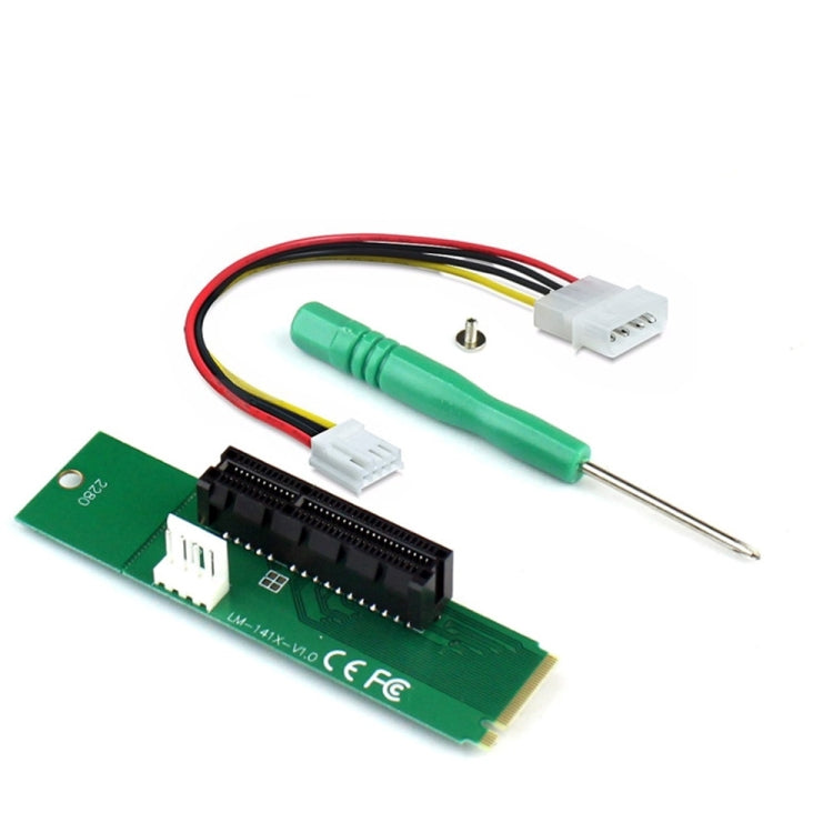 Tarjeta convertidora adaptadora PCI-E 4X hembra a NGFF M.2 M Key macho con cable de alimentación