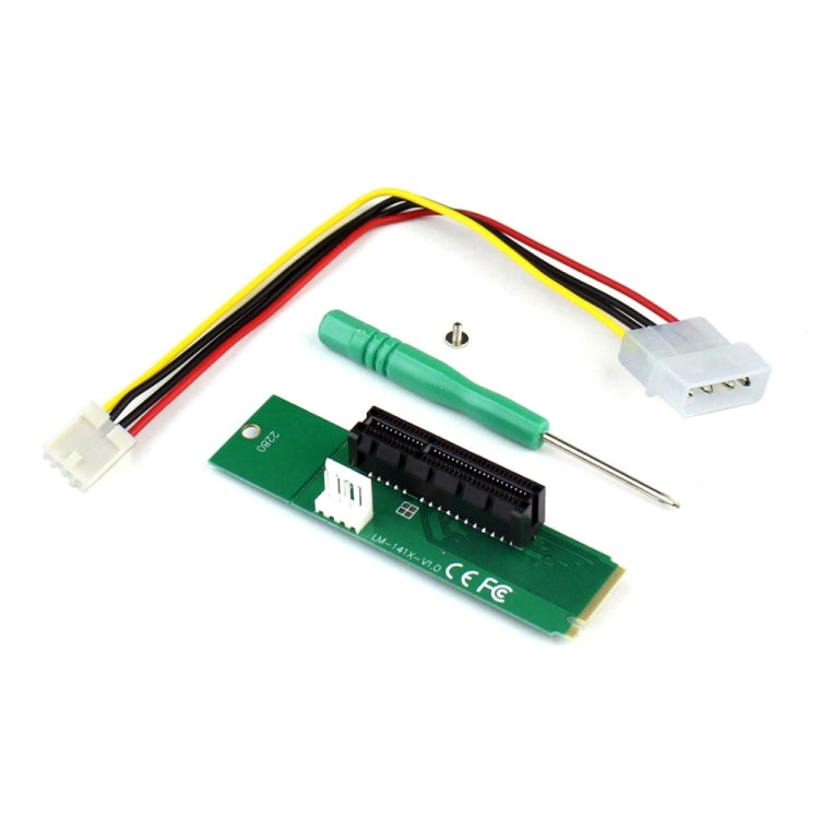Tarjeta convertidora adaptadora PCI-E 4X hembra a NGFF M.2 M Key macho con cable de alimentación