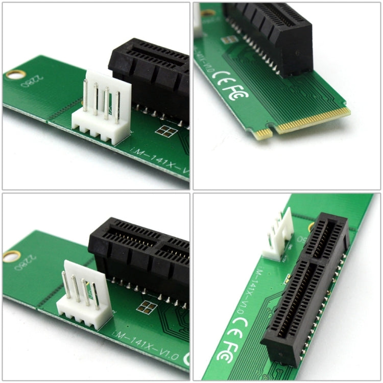 Tarjeta convertidora adaptadora PCI-E 4X hembra a NGFF M.2 M Key macho con cable de alimentación