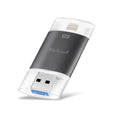 Richwell 3 en 1 128G Type-C + 8 Pin + USB 3.0 Disco flash push-pull de doble cubierta de metal con función OTG