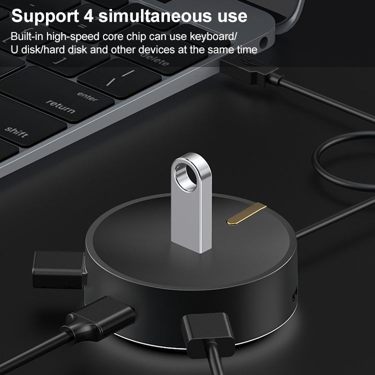 SH-016FXQ HUB divisor circular de interfaz USB 2.0 a 4 USB 2.0, 4 USB 2.0