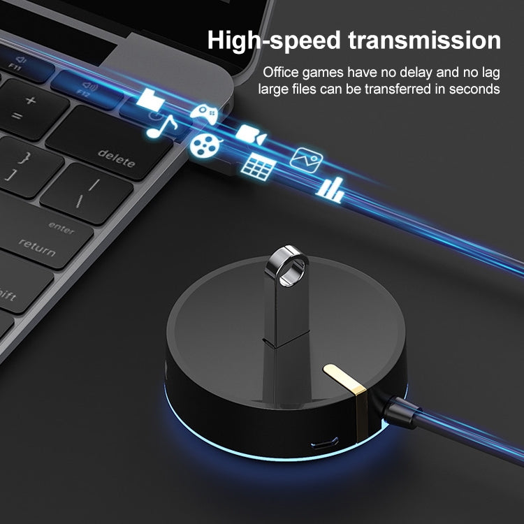 SH-016FXQ HUB divisor circular de interfaz USB 2.0 a 4 USB 2.0, 4 USB 2.0