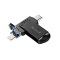 Disco flash push-pull de metal Richwell 16G Type-C + 8 pines + USB 3.0 con función OTG