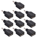 10 conectores adaptadores macho a USB hembra de 3,5 x 1,35 mm., 3.5x1.35mm Male to USB Female