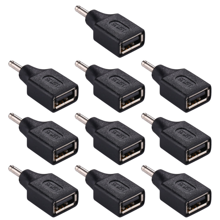 10 conectores adaptadores macho a USB hembra de 3,5 x 1,35 mm., 3.5x1.35mm Male to USB Female