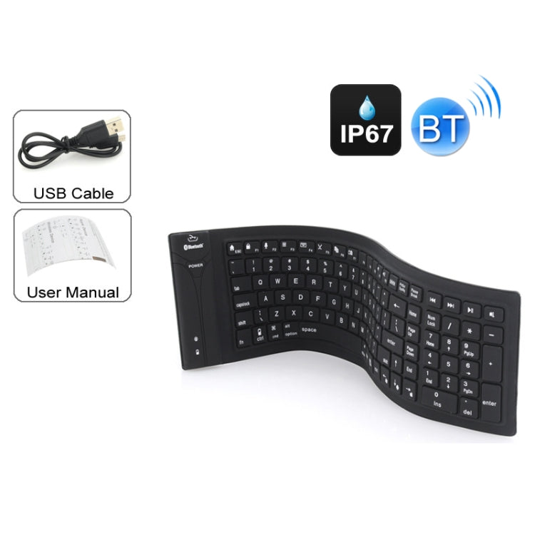 JA-11 Teclado Bluetooth de silicona plegable de 108 teclas