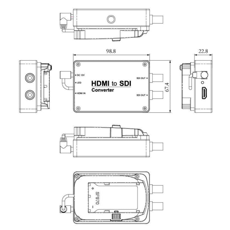SEETEC Convertidor de 1 entrada HDMI a 2 salidas SDI, 1 x HDMI to 2 x SDI